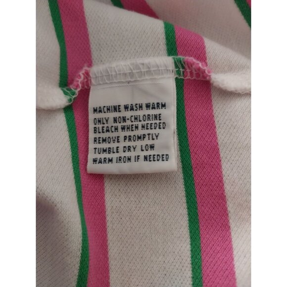 Polo Golf Ralph Lauren Green Pink White Striped Spring Island Logo Mens Sz L - Picture 6 of 9